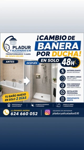 Cambio bañera por ducha en 48h