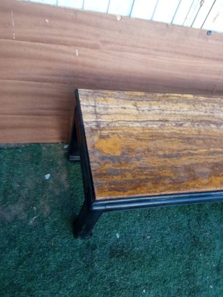 Mesa antigua madera y mármol
