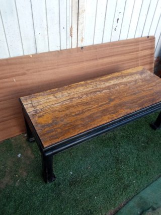 Mesa antigua madera y mármol