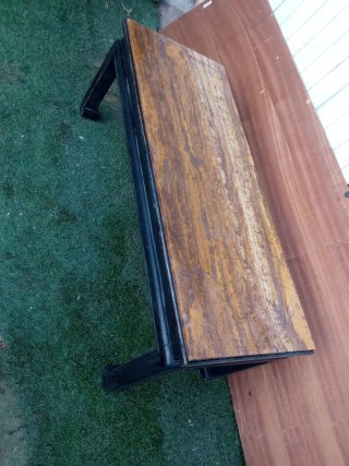 Mesa antigua madera y mármol