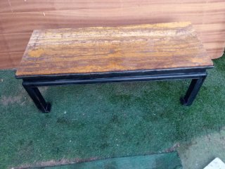 Mesa antigua madera y mármol