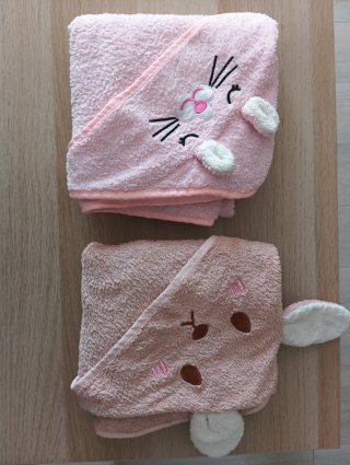2 Toallas Bebé con Capucha Animalitos
