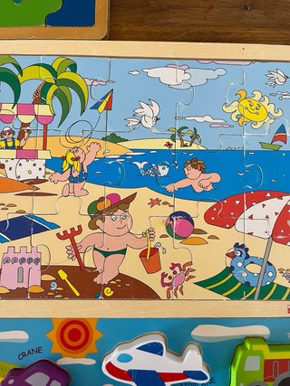Lote 4 Puzzles Madera Infantiles