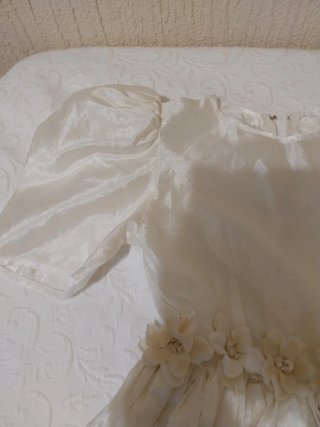 Vestido de fiesta niña marfil con chaqueta