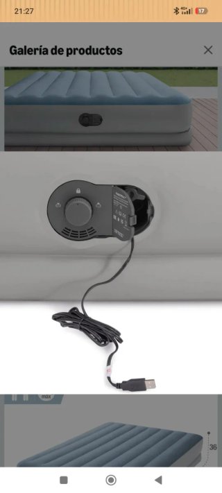 Colchón hinchable Intex USB