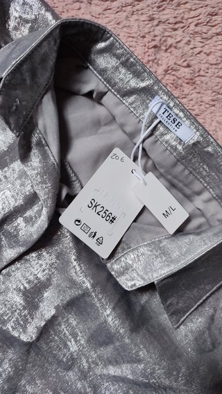Camisa Plateada Oversize Tese Collection M/L New