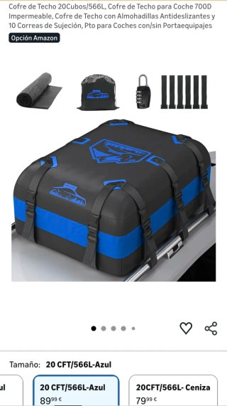 Cofre Techo Coche Tela 566L
