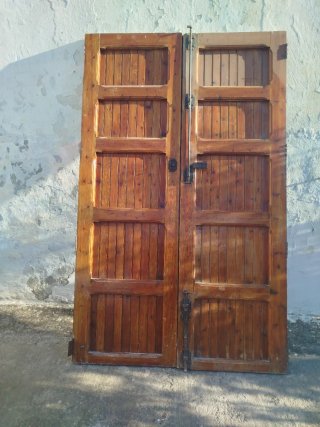 Puerta doble madera maciza 160x258 cm