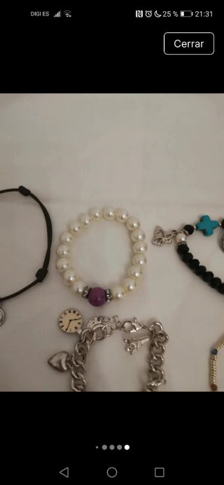 Pack 7 pulseras bisutería, acero y plata