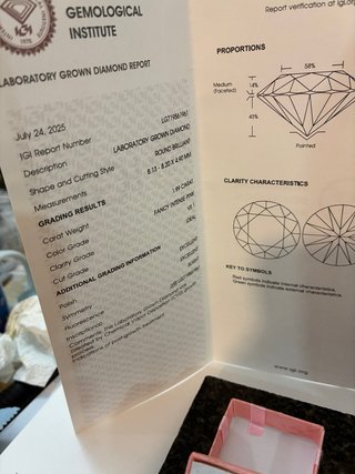 Anillo Oro 14k 1.99 Ct Lab-Grown IGI Rosa