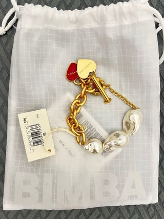 Pulsera Bimba y Lola Corazones Dorada Roja
