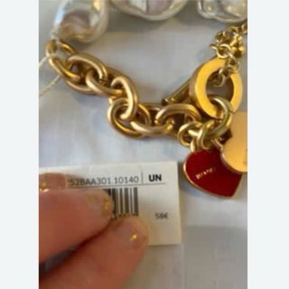 Pulsera Bimba y Lola Corazones Dorada Roja