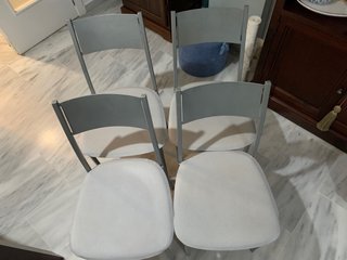 Sillas de cocina metal y tela beige/gris