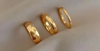 Alianzas de Titanio Dorado nupcial