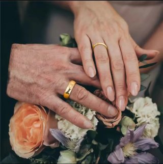 Alianzas de Titanio Dorado nupcial