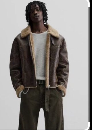 Chaqueta Zara efecto piel forrada