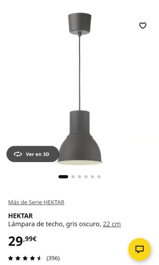 Lámpara colgante Hektar Ikea negra