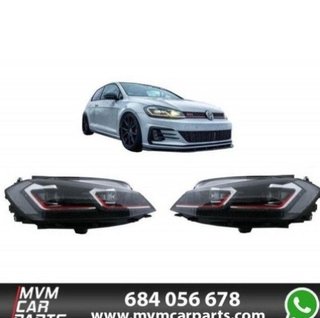 Faros delanteros Red edition Led para VW Golf 7.5