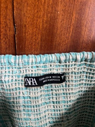Top Zara cuadros verde Talla: M