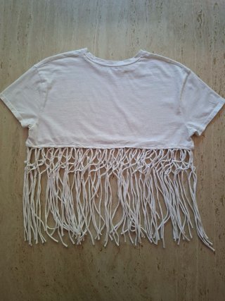 Camiseta Zara con flecos talla única