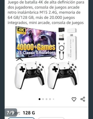 Consola M15 Plus Pro 4K 64GB SD Blanca