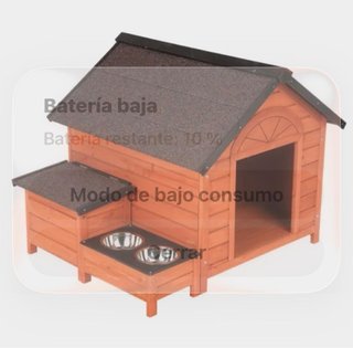 Caseta para perro con comederos