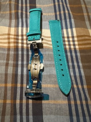 Correa Reloj Nylon Azul/Cian Desplegable