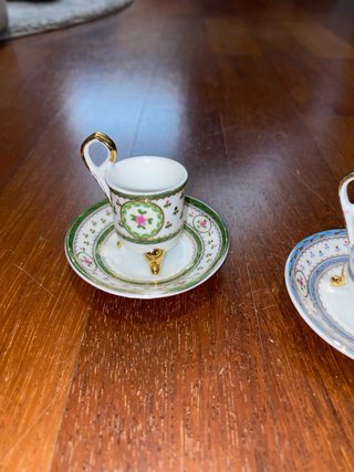 Set 2 tazzine miniatura da collezione