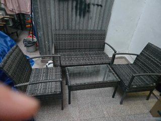 Conjunto terraza: sofá, 2 sillones y mesa