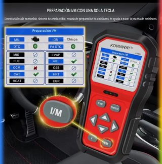Escaner diagnóstico OBD II y CAN Konnwei. Español