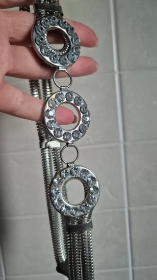 Cintura metallo con cerchi strass