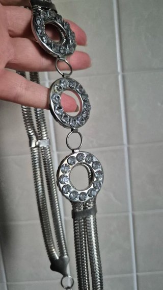 Cintura metallo con cerchi strass