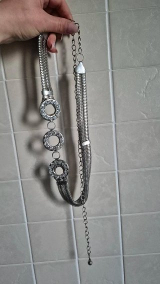 Cintura metallo con cerchi strass