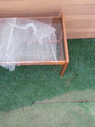 Mesa centro madera y cristal