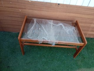 Mesa centro madera y cristal