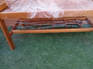 Mesa centro madera y cristal