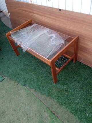 Mesa centro madera y cristal