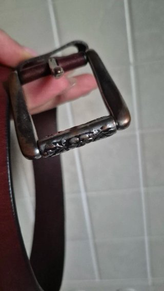 Cintura in pelle marrone