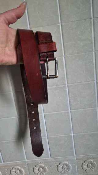 Cintura in pelle marrone
