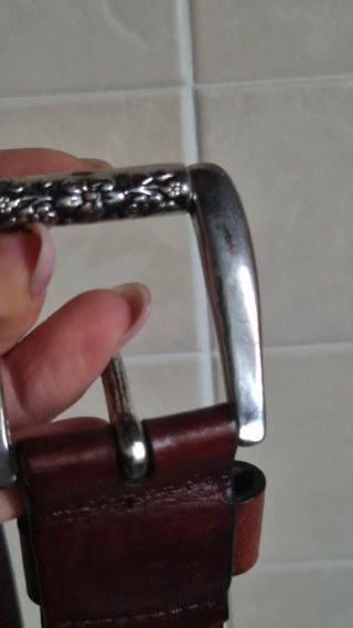 Cintura in pelle marrone