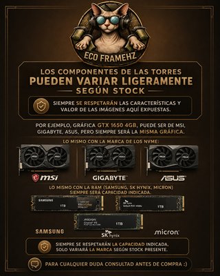 PC GAMING ECO FRAMEHZ START GTX 1650 CON GARANZIA 12M