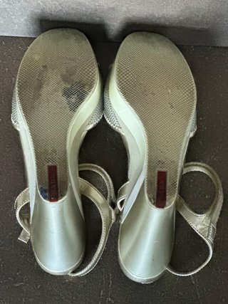 Sandali Prada Zeppa Donna Oro/Argento 37.5