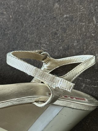 Sandali Prada Zeppa Donna Oro/Argento 37.5