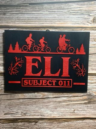 Placa Stranger Things Personalizada Madera 3D