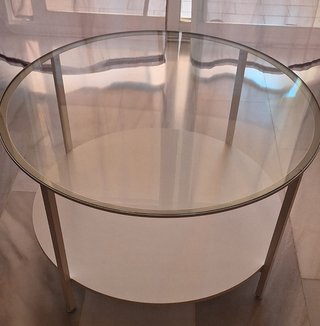 Mesa de centro redonda cristal y metal