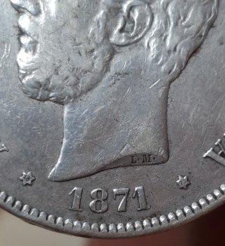 Moneda 5 Pesetas 1871*71 España 🇪🇸