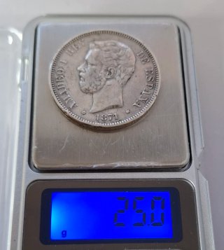 Moneda 5 Pesetas 1871*71 España 🇪🇸