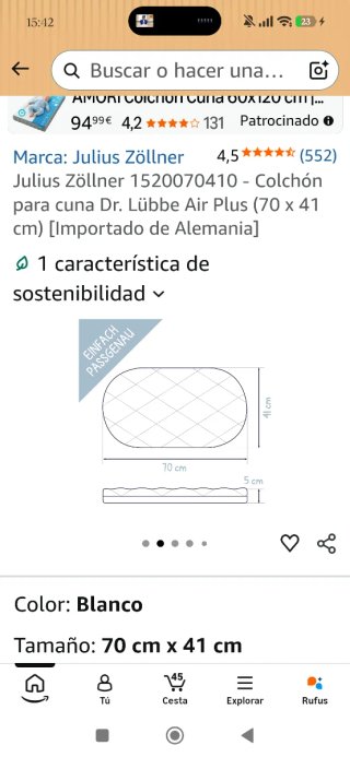 Colchón nuevo+ edredón cuna+ropa bebé