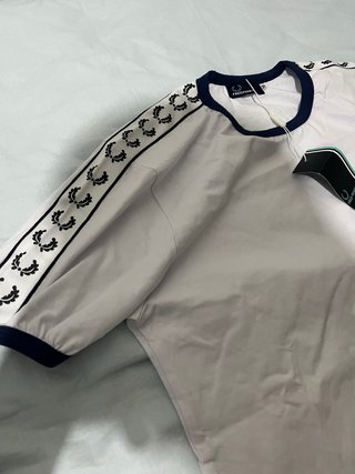 Camiseta Fred Perry Blanca Hombre
