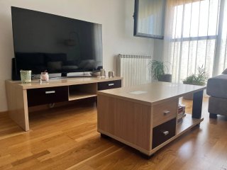 Mueble TV y mesa centro madera